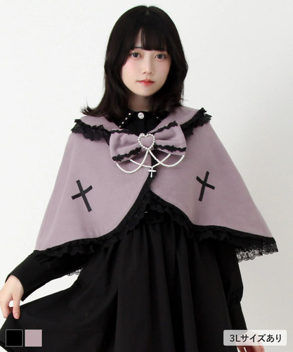 Mantello croce rosa pizzo - mantello,